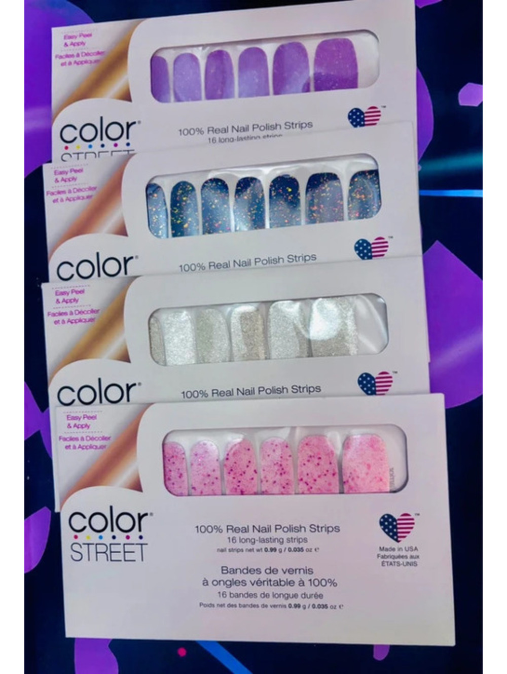 4 NEW Color Street Glitter Nail Polish Strips Sets